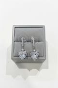 Dangling heart earrings studs - stainless steel ￼