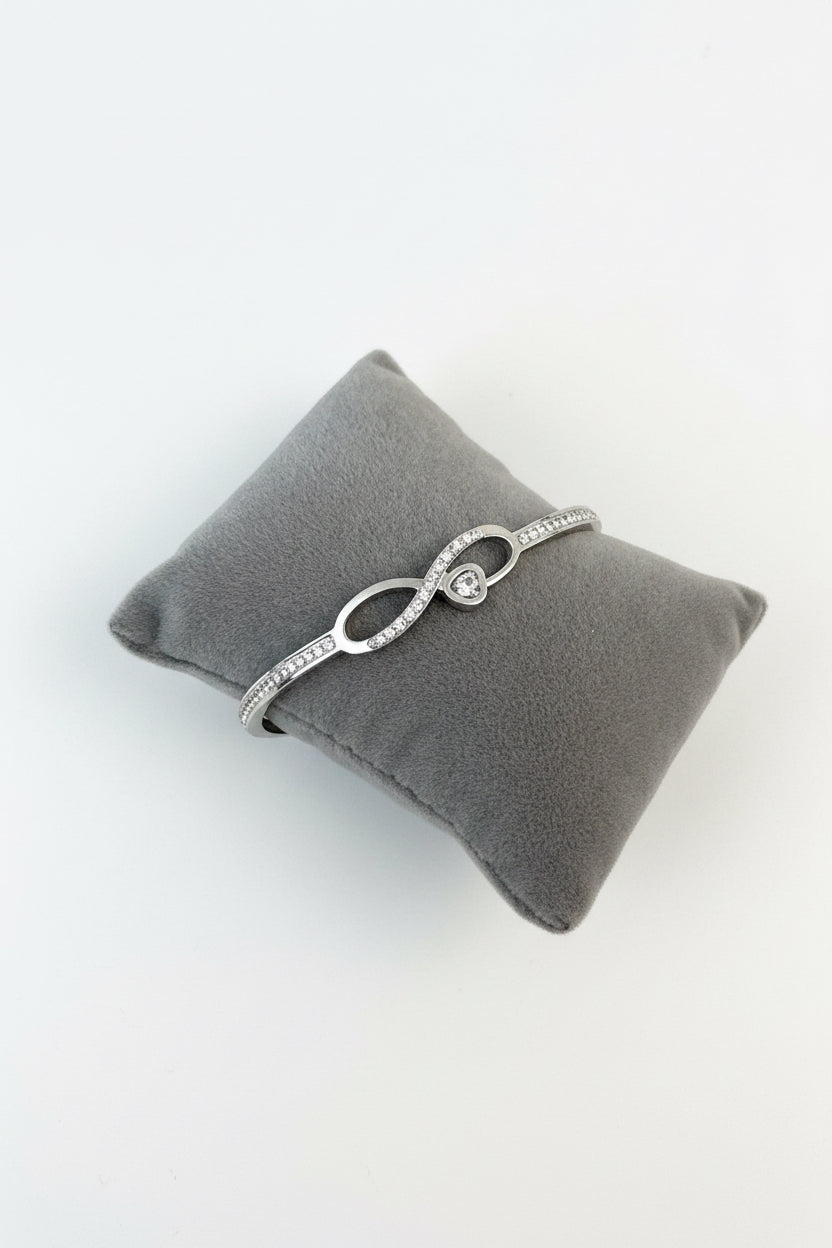 infinity silver bangle