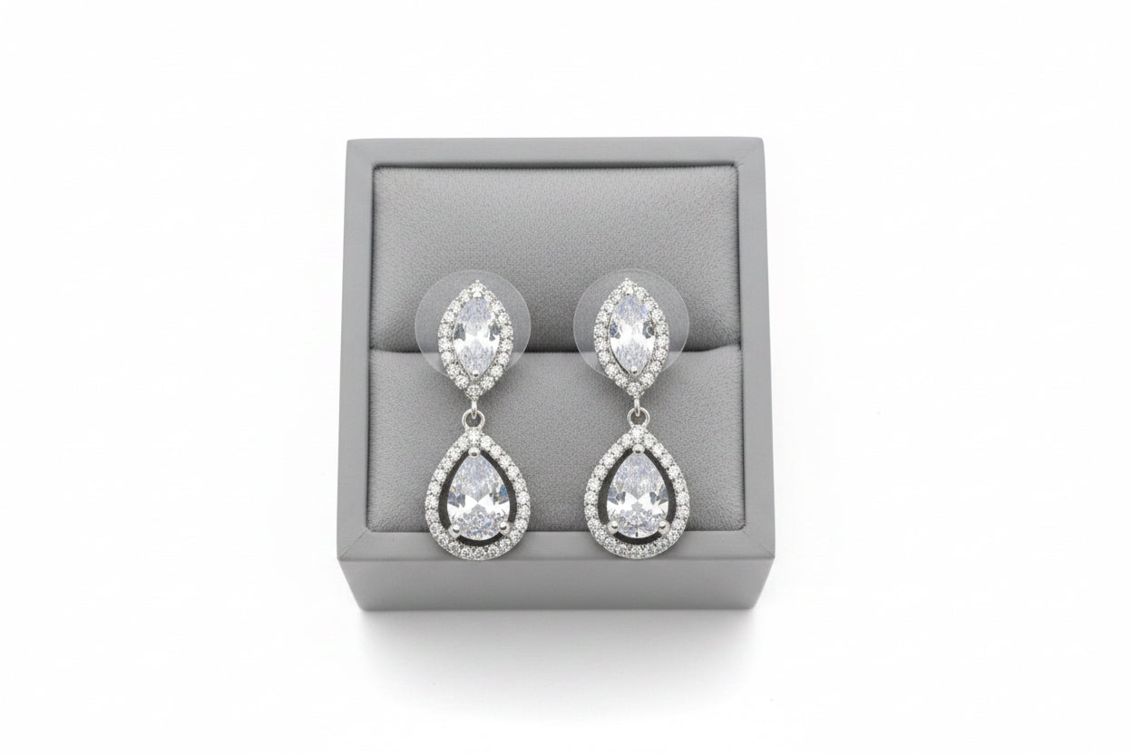 Silver gold plated deMonty dangling ￼ studs ￼