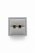 Mini stud earrings on gold hardware ￼￼