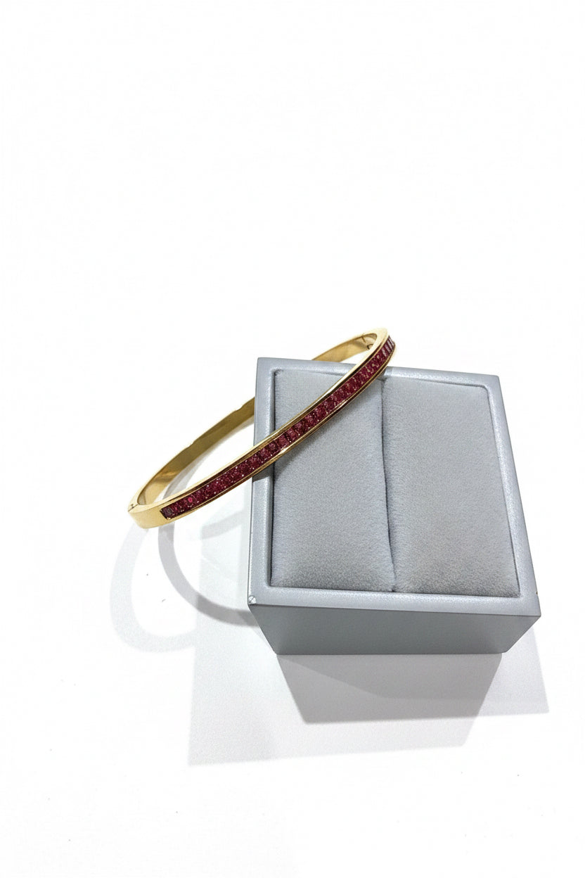 Gold and pink Dymonte bangle ￼