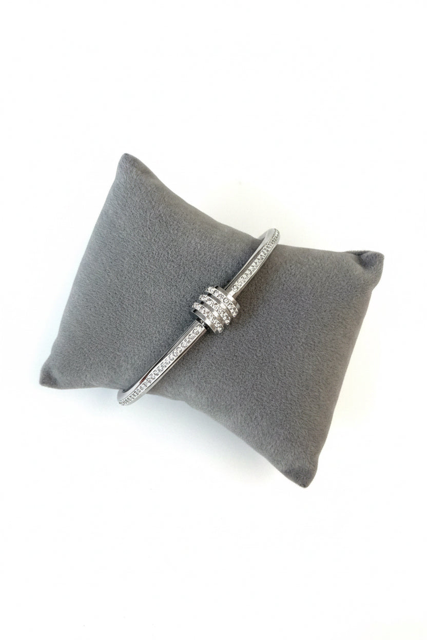 Boujee Dymonte silver bangle ￼￼