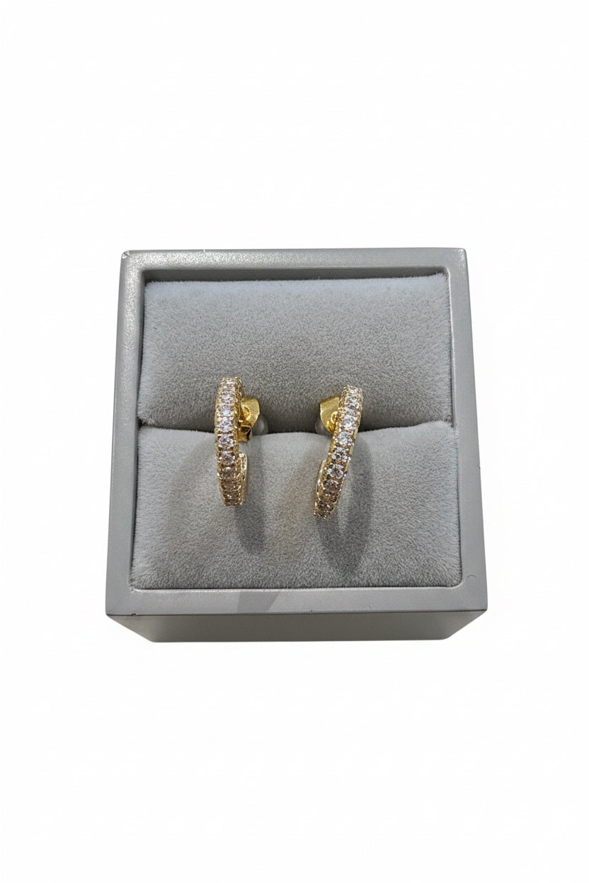 Diamante gold plated hoop/stud earrings ￼