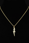 Gold plated Dymonte thunderbolt necklace ￼